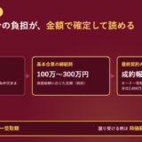 ストライクの報酬体系を3段の流れで示したアイキャッチ。仲介依頼契約までは0円で企業価値算定・候補の提案・条件交渉まで無料、基本合意の締結時は資産総額に応じた定額で100万円から300万円(税別)、最終契約の締結時は成約報酬でオーナー受取額レーマン・4億円以下の部分は2,000万円と並び、下に譲る側の基準はオーナー受取額、譲り受ける側は時価総資産(のれん含む)と書かれている