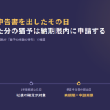 確定が遅れた税額の納税の猶予の時間軸の図。法定申告期限から1年を数え、1年を経過した日以後の確定が対象になり、修正申告書の提出日が納期限であり申請期限でもあり、猶予される期間は納期限から1年以内