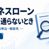 ビジネスローン審査に通らないときの対応|見直し・再申込・相談先を示す専用アイキャッチ